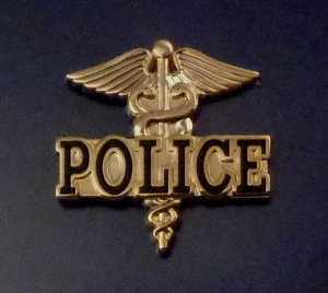 POLICE Caduceus medical insignia Gold Lapel Pin